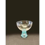 Roy King Turkuaz Ayaklı Kristal Cam 6'lı Kup/kase - 250 ml
