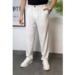 ROY501 Baggy Çift Pileli Pantolon Rahat Kalıp Lastik Bel Yeni Sezon Erkek Keten Pantolon