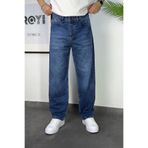 ROY501 Erkek Baggy Pantolon Bol Paça Pantolon Mavi Jean Bol Pantolon