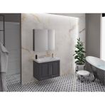 Royal 80 Cm Banyo Dolabı Takımı Antrasit Gri