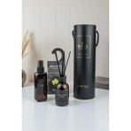 Royal Candle Floral Aquatic Woody Özel Hediye Seti – 100 ml Çubuklu Oda Kokusu + 150 ml Oda & Kumaş Spreyi + Black Vanilya Dolap Koku Kesesi + Özel Hediye Kutusu - Siyah