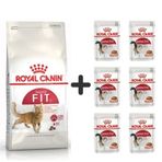 Royal Canin Fit 32 Kuru Kedi Maması 4 kg + Royal Canin 6 Adet Yaş Mama
