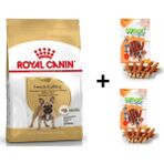 Royal Canin French Bulldog 3 kg Yetişkin Köpek Maması + 2x80 gr Wooc Ödül