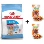Royal Canin Medium Puppy Orta Irk 15 kg Yavru Köpek Maması + 2x80 gr Wooc Ödül