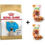 Royal Canin Pug Junior 1.5 kg Yavru Köpek Maması + 2x80 gr Wooc Ödül