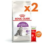 Royal Canin Sensible Hassas Kedi Maması 4 Kg x 2 Adet + 10 Adet Wooc Lolipop Ödül