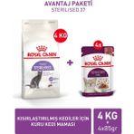 Royal Canin Sterilised 37 4 kg + Sensory Feel Soslu Yaş Mama 4X85 - Av Eti