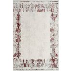 Royal Halı Kim Royal KC02A Krem Bordo Akrilik Yumuşak Dokulu Modern Eskitme Halı