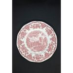 Royal Homes Of Britain Ingiliz Kırmızı Porselen Antika Servis Tabağı 25 cm - Açık Kırmızı