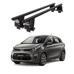 Royal Kia Picanto (2017 ve Sonrası) Uyumlu Siyah Kilitli Ara Atkı Port Bagaj Tavan Barı