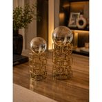 Royal Sphere Dekoratif Gold Metal Küre Biblo Seti Modern Salon Konsol Ofis Dekoru 2'li
