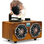 Royal Trend Gramafon Nostalji Radyo,trend Tasarım Ahşap Bluetooth Nostaljik Radyo - Koyu Kahverengi