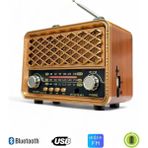 Royal Trend Nostalji Eskitme Radyo Güneş Panelli,üç Bant Özellikli Nostaljik Radyo - Kahverengi