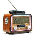 Royal Trend Nostalji Mini Radyo,led Detaylı Bluetooth Nostaljik Radyo - Açık Kahverengi