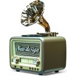 Royal Trend Nostaljik Şık Tasarım Radyo,gramafon Bluetooth Nostalji Radyo(Büyük Boy) - Yeşil - Kahverengi