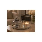 RoyalDecorHome Dekoratif Tekli Mercan Ayaklı Şekerlik, Kutu&Obje Gümüş/Büyük