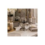 RoyalDecorHome Dekoratif Tekli Mercan Ayaklı Şekerlik, Kutu&Obje Gümüş/Küçük