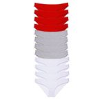 Royaleks 12 Adet Kırmızı Gri Beyaz Süper Eko Set Likralı Kadın Slip Külot