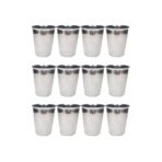 Royaleks 12 Adet Paslanmaz Çelik Krom Bardak 9 X 7,5 X 5,5Cm RT-RYL-HMR10371