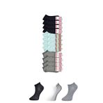 Royaleks 12 Çift Siyah Gri ve Beyaz Kadın Bilek Çorap