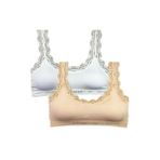 Royaleks 2 Adet Dantel Nakış İşlemeli Pedli Bambu Beyaz Ten Kadın Büstiyer