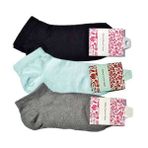 Royaleks 3 Çift Siyah Gri ve Beyaz Kadın Bilek Çorap