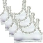 Royaleks 4 Adet Dantel Nakış İşlemeli Pedli Bambu Beyaz Kadın Büstiyer