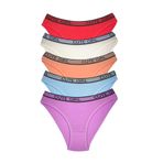 Royaleks 5 Adet Beli Yazılı Pamuklu Kalın Lastik Kadın Slip Külot