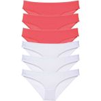 Royaleks 6 Adet Eko Set Likralı Fuşya Beyaz Kadın Slip Külot