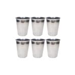 Royaleks 6 Adet Paslanmaz Çelik Krom Bardak 9 X 7,5 X 5,5Cm RT-RYL-HMR10370