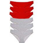 Royaleks 6 Adet Süper Eko Set Siyah Kırmızı Gri Likralı Kadın Slip Külot