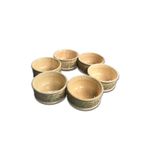 Royaleks 6'lı Takım 10x6 cm Ahşap Yaldızlı Dişbudak Şık Çerezlik