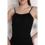 Royaleks 848 Elite Life Dikişsiz Ince Askılı Siyah Kadın Atlet