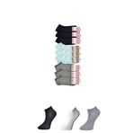 Royaleks 9 Çift Siyah Gri ve Beyaz Kadın Bilek Çorap
