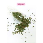 Royaleks BNC041 60 gr 11/0 2 mm Yeşil Sarı Çizgili Dökme Cam Kum Boncuk