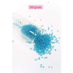 Royaleks BNC061 60 gr 11/0 2 mm Şeffaf Koyu Camgöbeği Dökme Cam Kum Boncuk