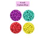 Royaleks BNC411 6/0 4 mm 4 Renk 80 gr Büyük Boy Dökme Cam Kum Boncuk