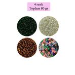 Royaleks BNC419 8/0 3 mm 4 Renk Toplam 80 gr Dökme Cam Kum Boncuk