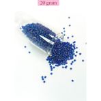 Royaleks Dökme Cam Kum Boncuk (11/0) 2 mm - 20 Gram - Koyu Mavi - BNC017 - Standart - Renkli