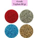 Royaleks Dökme Cam Kum Boncuk (11/0) 2 mm - 4 Renk - Toplam 80 Gram - BNC404 - Standart - Renkli