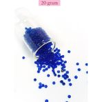 Royaleks Dökme Cam Kum Boncuk (8/0) 3 mm - 20 Gram - Koyu Mavi - BNC178 - Standart - Renkli