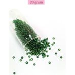 Royaleks Dökme Cam Kum Boncuk (8/0) 3 mm - 20 Gram - Şeffaf Asker Yeşili - BNC177