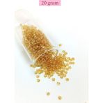 Royaleks Dökme Cam Kum Boncuk (8/0) 3 mm - 20 Gram - Şeffaf Koyu Sarı - BNC176 - Standart - Renkli