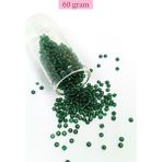 Royaleks Dökme Cam Kum Boncuk (8/0) 3 mm - 60 Gram - Koyu Yeşil - BNC187 - Standart - Renkli