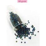 Royaleks Dökme Cam Kum Boncuk (8/0) 3 mm - 60 Gram - Lacivert Yeşil - BNC210 - Standart - Renkli