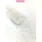 Royaleks Dökme Cam Kum Boncuk (8/0) 3 mm - 60 Gram - Parlak Beyaz - BNC194 - Standart - Renkli