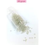 Royaleks Dökme Cam Kum Boncuk (8/0) 3 mm - 60 Gram - Şeffaf Beyaz - BNC197