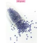 Royaleks Dökme Cam Kum Boncuk (8/0) 3 mm - 60 Gram - Şeffaf Mor Beyaz - BNC222 - Standart - Renkli