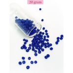 Royaleks Dökme Cam Kum Boncuk Büyük Boy (6/0) 4 mm - 20 Gram - Koyu Mavi - BNC103 - Standart - Renkli