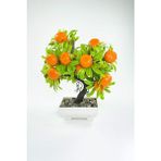 Royaleks Group Dekor Ağaç Portakal Ağacı Saksılı Dekoratif Ağaç Biblo 24X13 cm - Renkli
